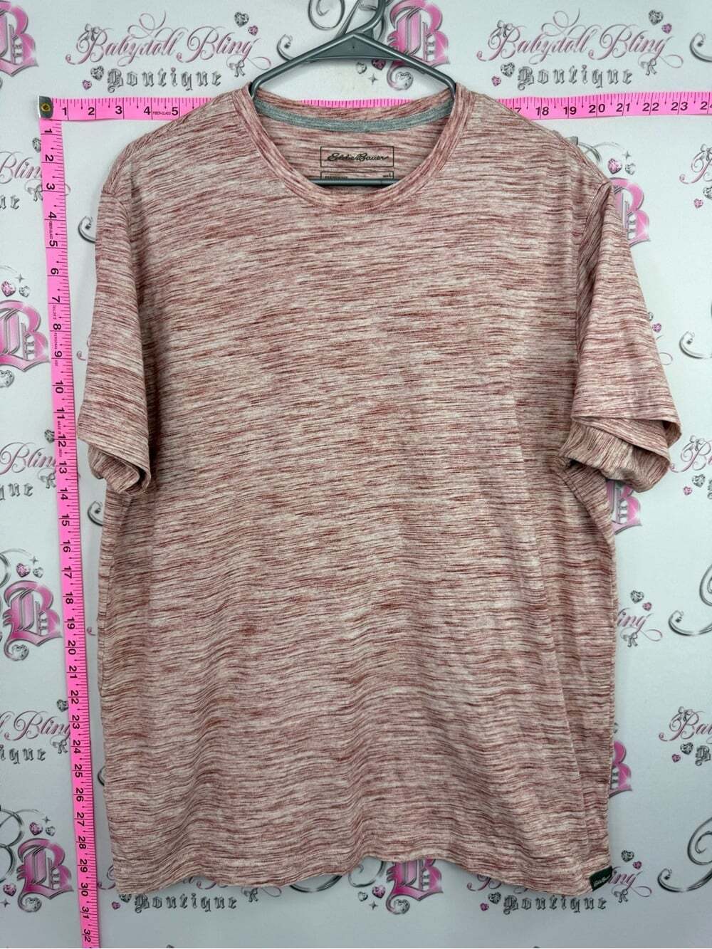 Eddie Bauer tshirt Heathered red Short Sleeve Crew T-Shirt